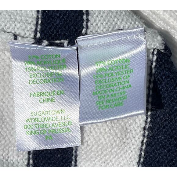 Lilly Pulitzer “Cheers to the Weekend” Navy Stripe Sweater Nautical Sz M - Picture 6 of 6